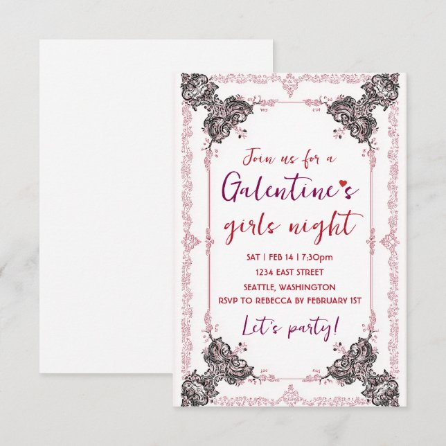 Invitación personalizada para la fiesta de Galenti (Anverso / Reverso)