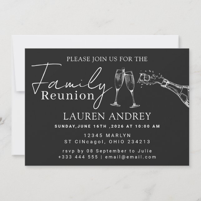 Invitación personalizada para la fiesta de reunión (Anverso)