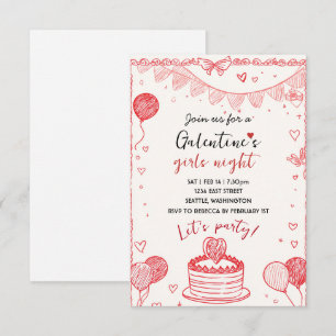 Invitación personalizada para la noche de chicas d