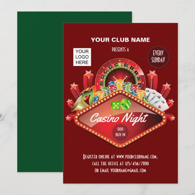 invitación personalizada para la noche de fiesta d (Anverso / Reverso)