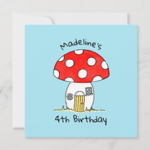 Invitación personalizada para niños en toadstool