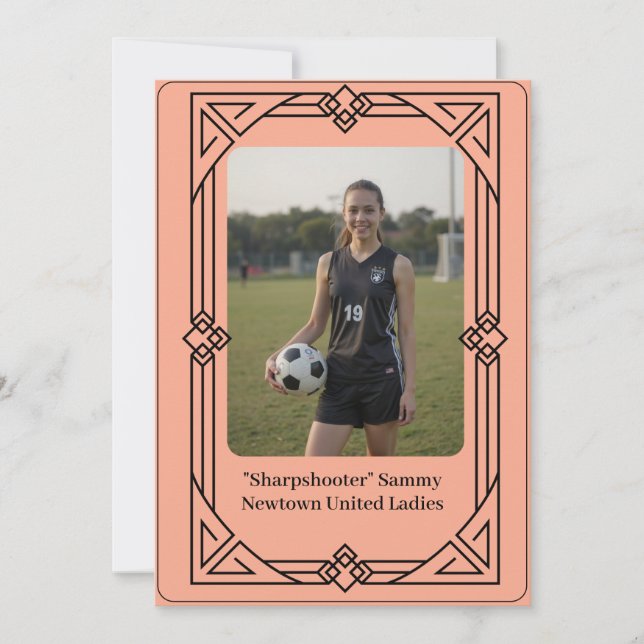 Invitación personalizada para testimonio de fútbol (Anverso)