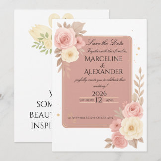 Invitación personalizada rosa polvorienta