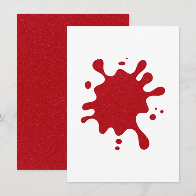 Invitación Personalizada Tomato Red Splash – Blanc (Anverso / Reverso)