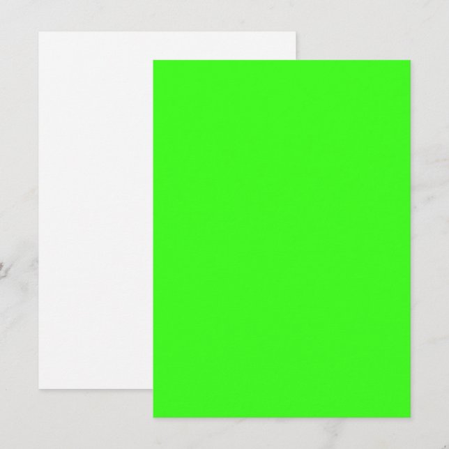 Invitación Personalizada Verde Neón (Anverso / Reverso)