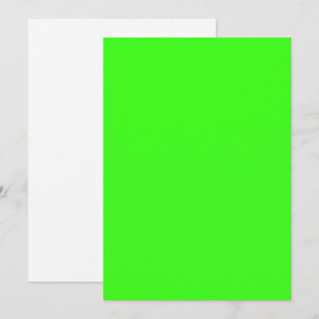 Invitación personalizada verde neón - audaz y mode (Anverso / Reverso)