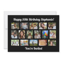 Personalizado 16 fiesta de cumpleaños de Collage d