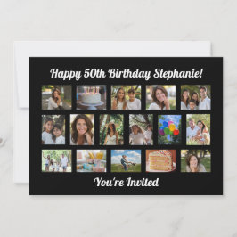 Invitación Personalizado 16 fiesta de cumpleaños de Collage d