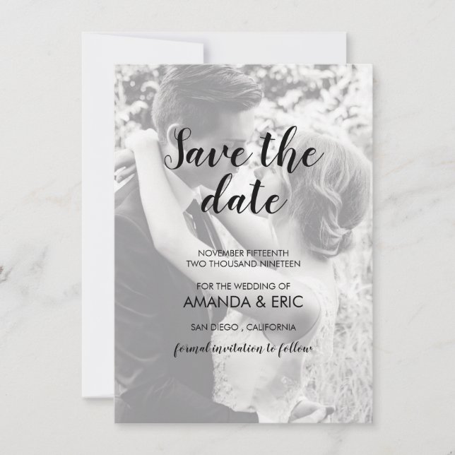 Invitación Personalizado 2 Boda fotográfica Guardar la tarjet (Anverso)
