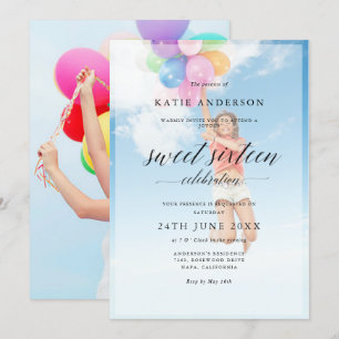 Invitación Personalizado 2 Fotografía Caligrafía Dulce Diecis