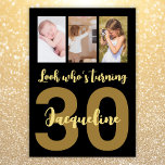 Invitación Personalizado 30.º Collage de fotos moderno de oro<br><div class="desc">Pon una sonrisa en la cara con este moderno collage de fotos de escritura de 30 años personalizado Invitación. Puedes añadir una niñez linda o lo que quieras. - Simplemente haga clic para personalizar este diseño - Para una opción amigable con el medio ambiente - elija 🔥 digital Mis promesas...</div>