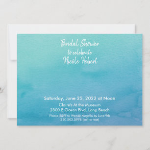 Invitación Personalizado 3 Ducha nupcial azul/Verde azulada d