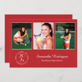 Invitación Personalizado 3 Foto Moda Emblem Partido de Gradua