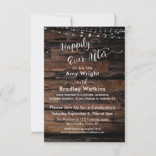 Invitación Personalizado 3 - Luces de madera rústicas felices