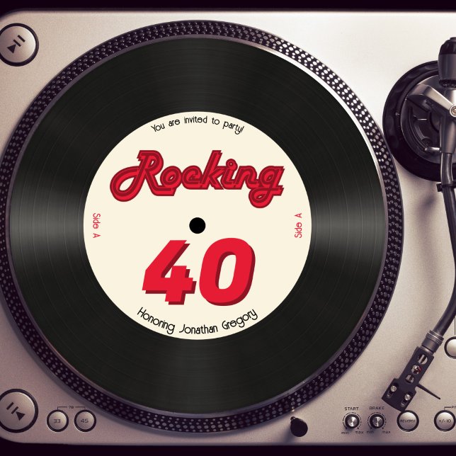 Invitación Personalizado 40.º registro de música retro de cum (Subido por el creador)