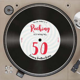 Invitación Personalizado 50.º registro de música retro de cum
