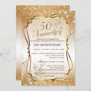 Invitaciones aniversario de boda 50 A | Zazzle ES