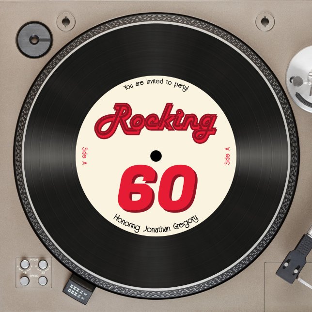 Invitación Personalizado 60.º registro de música retro de cum (Subido por el creador)