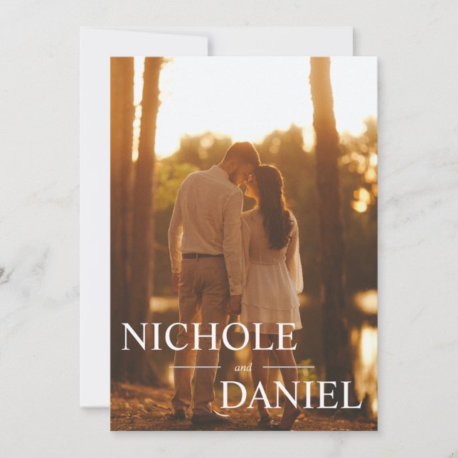 Invitación Personalizado 6 Foto Boda de moda Guardar la tarje (Anverso)