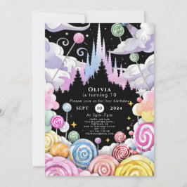 Invitación Personalizado acuarela Candyland Cumpleaños
