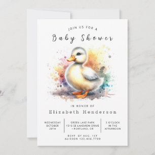 Invitación Personalizado acuarela Duck Baby Shower
