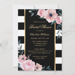 Invitación Personalizado acuarela Pink Floral Bridal Shower