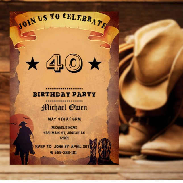 Invitación Personalizado Age Country Western Aged Paper (Subido por el creador)