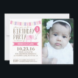 Invitación Personalizado Age Elephant Birthday Party | Cumple<br><div class="desc">Envía a tus invitados esta linda invitación para la fiesta de cumpleaños. Personaliza los globos con la edad.</div>