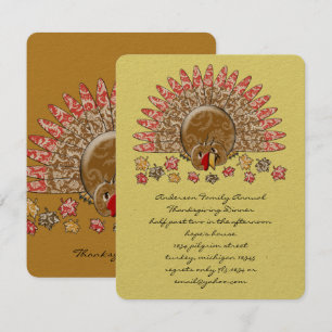 Invitación Personalizado amable Acción de Gracias Turquía