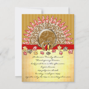 Invitación Personalizado amable Acción de Gracias Turquía