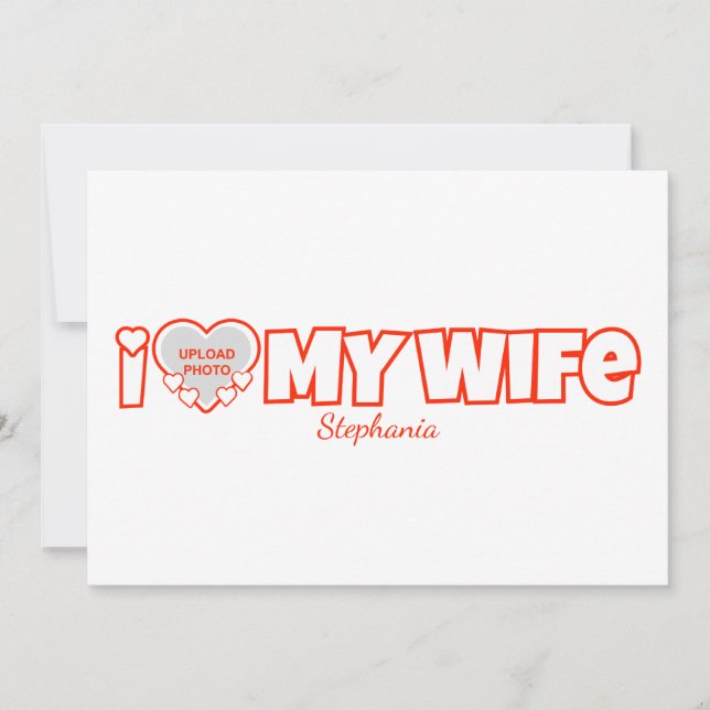 Invitación Personalizado Amo A Mi Esposa - Añadir Nombre y Fo (Anverso)