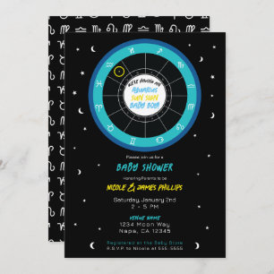 Invitación Personalizado Astrología Sol Rótulo Zodiac Baby Sh