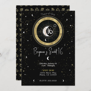 Invitación Personalizado Astrología Sol y Rótulo Luna Dulce 1