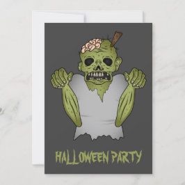 Invitación Personalizado asustado Zombie En La Fiesta Gris De