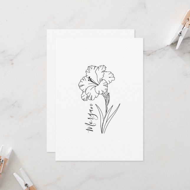 Invitación Personalizado August Gladiolus Birt Flower Gift po (Anverso/Reverso In Situ)