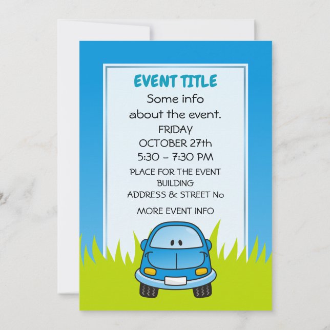 Invitación Personalizado azul (Reverso)