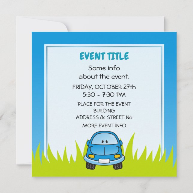 Invitación Personalizado azul (Reverso)