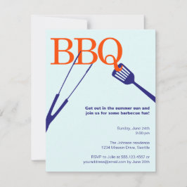 Invitación Personalizado azul del cookout de la herramienta
