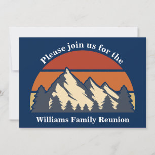Invitación Personalizado azul del viaje de los montes Sunset