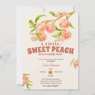 Invitación Personalizado Baby Shower, Chica de la Melocotón d