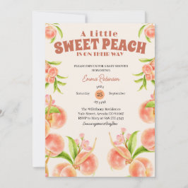 Invitación Personalizado Baby Shower, Chica de la Melocotón d