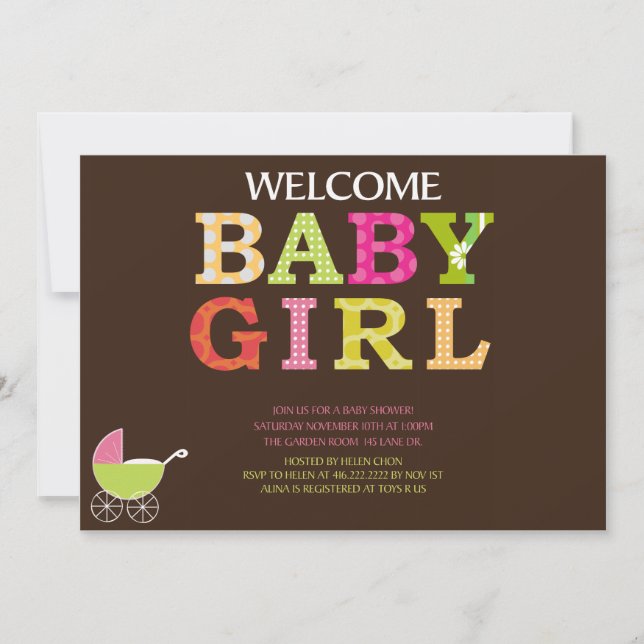 Invitación Personalizado Baby Shower Invitar (Anverso)