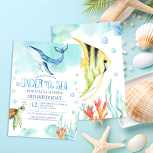 Invitación Personalizado bajo el cumpleaños del mar - Ballena