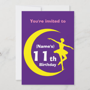 Invitación Personalizado Ballerina 11º nombre para