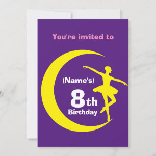 Invitación Personalizado Ballerina 8 Nacimiento-añ
