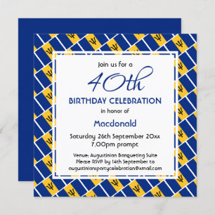 Invitación Personalizado BARBADOS FLAG Celebración de cumplea