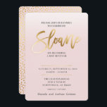 Invitación PERSONALIZADO Bat Mitzvah Invitar oro rosa pálido<br><div class="desc">*** NOTA - EL EFECTO DEL RELIEVE METALIZADO DORADO BRILLANTE ES UNA IMAGEN IMPRESA *** - - - - - - - - - - - - - - - - - - - - - - - - - - - - - - - - - - - -...</div>