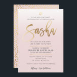 Invitación PERSONALIZADO Bat Mitzvah Invitar oro rosa pálido<br><div class="desc">*** NOTA - EL EFECTO DEL RELIEVE METALIZADO DORADO BRILLANTE ES UNA IMAGEN IMPRESA *** - - - - - - - - - - - - - - - - - - - - - - - - - - - - - - - - - - - -...</div>