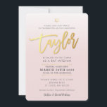 Invitación PERSONALIZADO Bat Mitzvah Invitar oro rosa pálido<br><div class="desc">por kat massard >> WWW.SIMPLYSWEETPAPERIE.COM <<<** NOTA - EL EFECTO DEL RELIEVE METALIZADO DORADO BRILLANTE ES UNA IMPRESIÓN IMPRESA *** - - - - - - - - CONTACTE CONMIGO para el personalizado "tipo de efecto de Relieve metalizado de oro falso" este es un gráfico especialmente creado Amar el diseño,...</div>