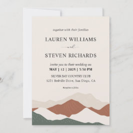 Invitación Personalizado Beige Gray Abstract Mountains Boda